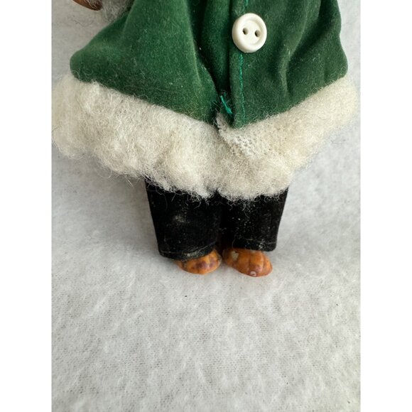 Enesco Porcelain Teddy Bear Green Coat Red Scarf Christmas 6” Ornament - Picture 6 of 7